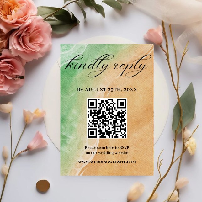 Green and Sand Shore Beach - RSVP Karte (Von Creator hochgeladen)