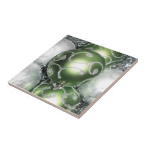 'Green and Silver Sparkle' Trivet/Tile