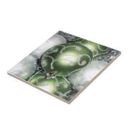 'Green and Silver Sparkle' Trivet/Tile Fliese
