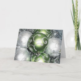 "Green and Silver Sparkle" - Urlaubskarte - leer Feiertagskarte