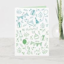 Green and Turqouise Celebration Card