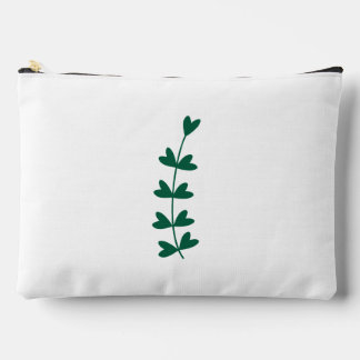Green and White Botanical Minimalist Design Zubehörtasche