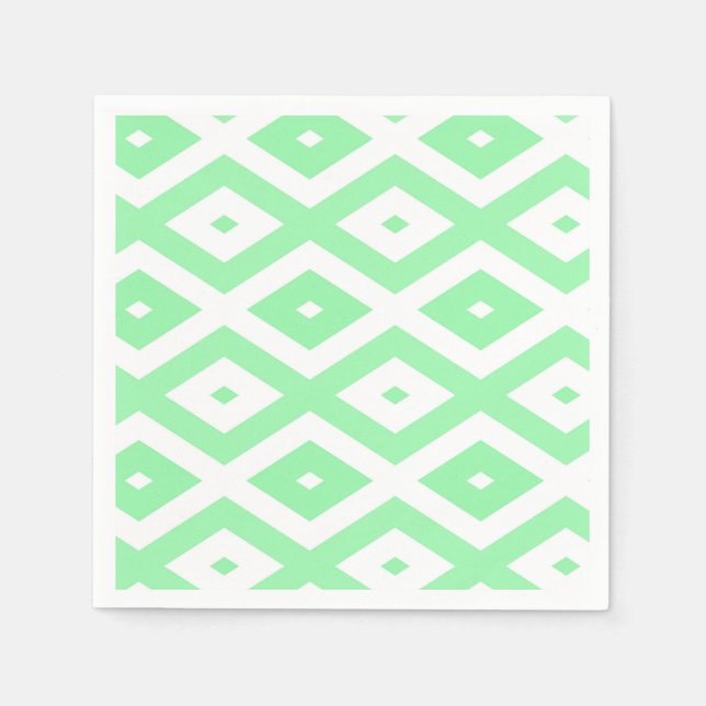 Green and white diamond pattern serviette (Vorderseite)