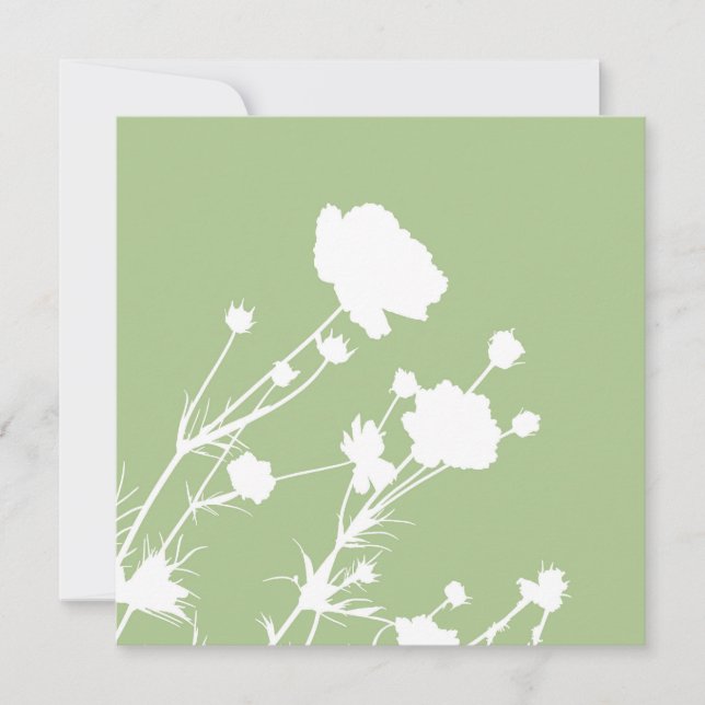 Green and White Floral Card (Vorderseite)