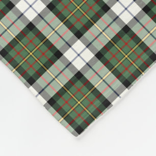 Green and White Kariert MacLaren Clan Dress Tartan Fleecedecke