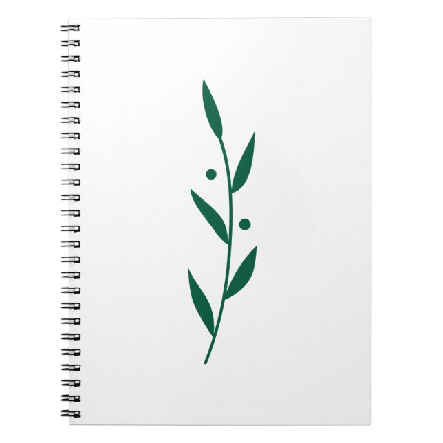 Green and White Leaf Branch Clean Botanical  Notizblock (Vorderseite)