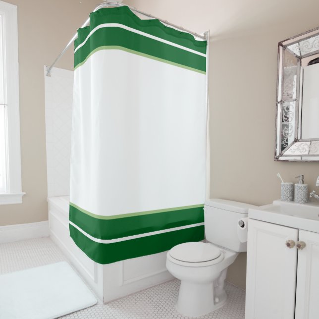 Green And White Shower Curtain Duschvorhang (Beispiel)