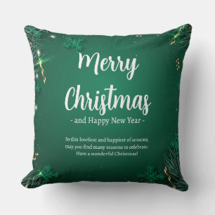 Green and White Simple Christmas Day Best 20" x20" Kissen