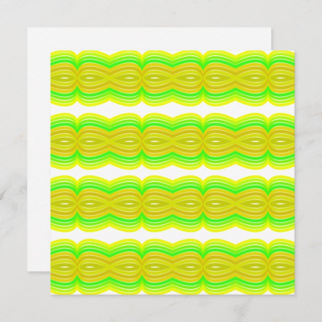 Green And Yellow Figure Eight Ribbon Pattern Art Karte (Vorne/Hinten)