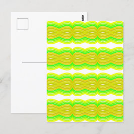 Green And Yellow Figure Eight Ribbon Pattern Art Postkarte