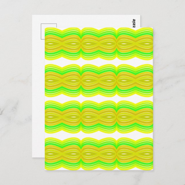 Green And Yellow Figure Eight Ribbon Pattern Art Postkarte (Vorne/Hinten)