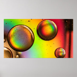 Green and yellow water droplets poster