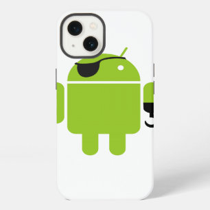 Green Android Robot Pirate iPhone 13 Hülle