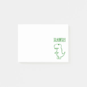 Green Angry T Rex Dino Post-it Klebezettel