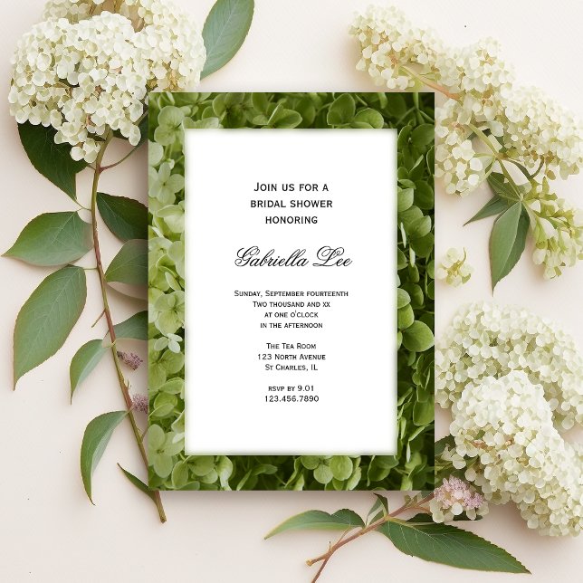 Green Annabelle Hydrangea Blume Brautparty Einladung (Von Creator hochgeladen)