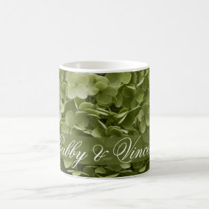 Green Annabelle Hydrangea Floral Wedding Tasse