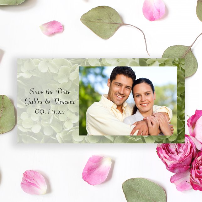 Green Annabelle Hydrangea Wedding rettet das Datum Save The Date (Von Creator hochgeladen)