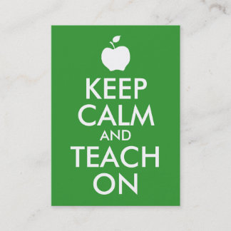 Green Apfel Behielt Ruhe und Teach On Visitenkarte