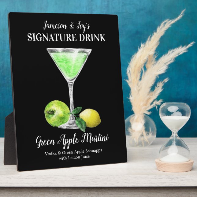 Green Apple Martini ・ PERSONALISIEREN Sie dieses G Fotoplatte (Seite)