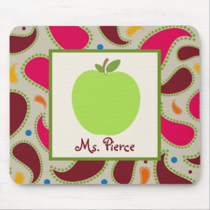 Green Apple / Paisley Teacher Mousepad