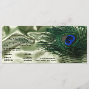 Green Apple Peacock Sill Life Wedding Program Programm