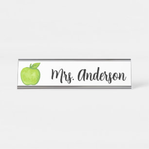 Green Apple Personalisiert Teacher Name Plate Schreibtischnamensplakette