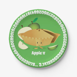 Green Apple Pi Day   Papierplatte Pappteller