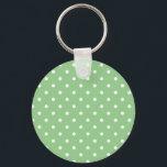 Green Apple Polka Dot Schlüsselanhänger<br><div class="desc">Eine schöne grüne Farbe,  die an einen grünen Äpfel erinnert. Einige der Produkte sind auch mit grünen Apfel- und weißen Polka-Punkten kompatibel. Sie sind eine leere Leinwand,  die für Ihren Text oder Ihr Bild bereit ist.</div>