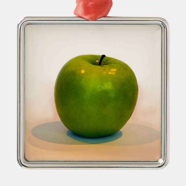 Green Apple Trio Ornament Aus Metall (Vorne)