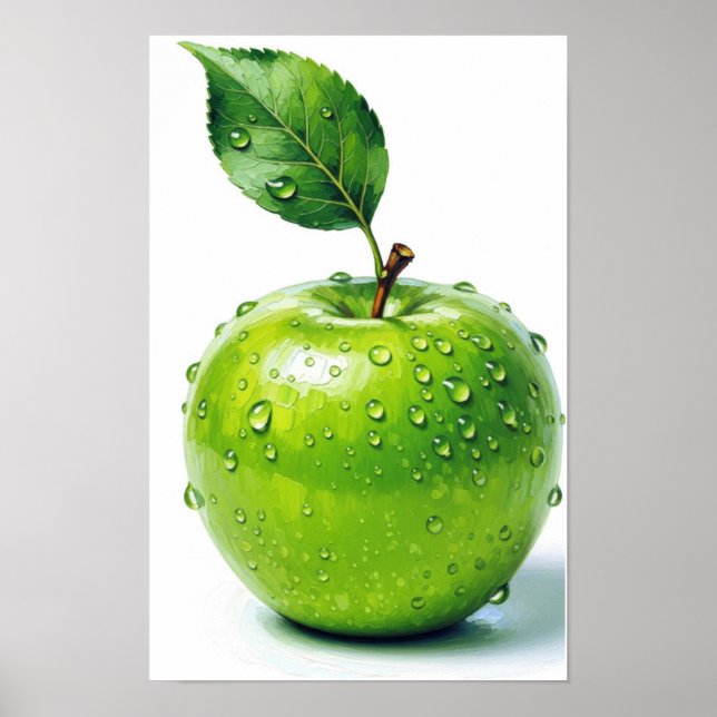 Green Apple Wall Art Poster (Vorne)