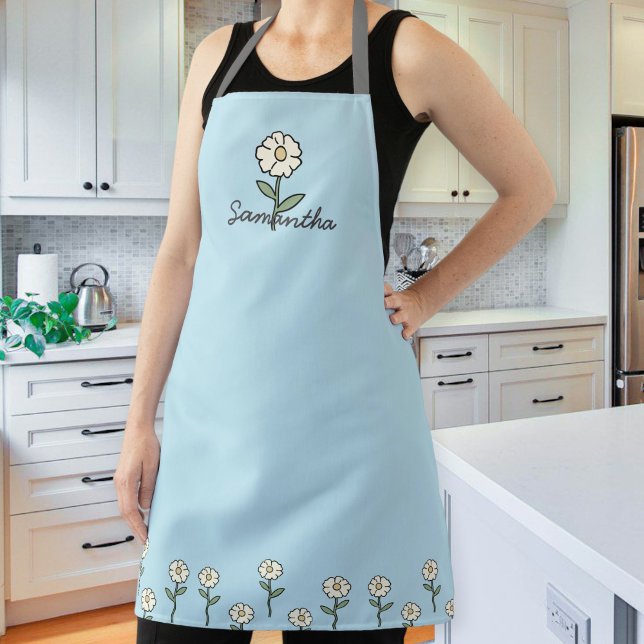 Green Apron for Women with Daisies Schürze (Von Creator hochgeladen)