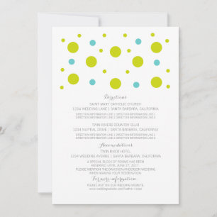 Green Aquamarin Confetti Wedding Information Card Einladung