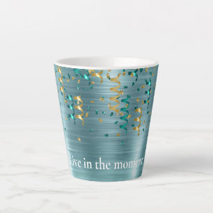 Green Aquamarin Gold Confetti Milchtasse