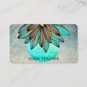 Green Aquamarin Lotus Blume Yoga Medizin Trainer B Visitenkarte