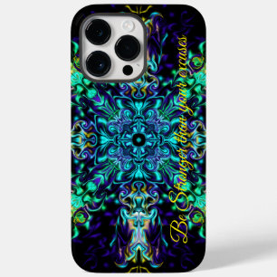 Green Aquamarin Psychedelic Bohemisch Mandala Case-Mate iPhone 14 Pro Max Hülle
