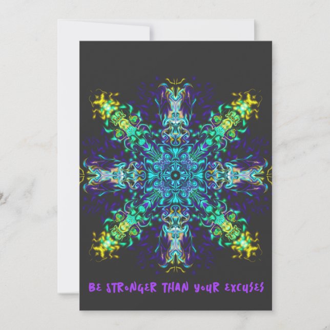 Green Aquamarin Psychedelic Bohemisch Mandala Einladung (Vorderseite)