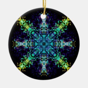 Green Aquamarin Psychedelic Bohemisch Mandala Keramik Ornament
