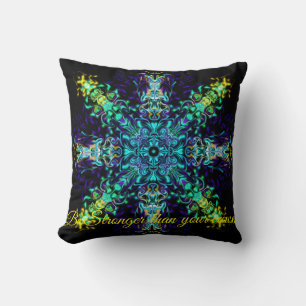 Green Aquamarin Psychedelic Bohemisch Mandala Kissen
