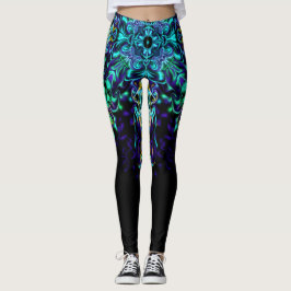 Green Aquamarin Psychedelic Bohemisch Mandala Leggings