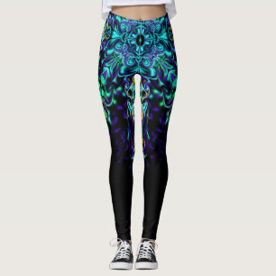 Green Aquamarin Psychedelic Bohemisch Mandala Leggings