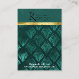 Green Aquarell Gold Glitzer Earring Display Visitenkarte