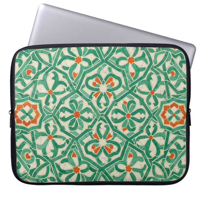 green arabesque laptopschutzhülle (Vorderseite)