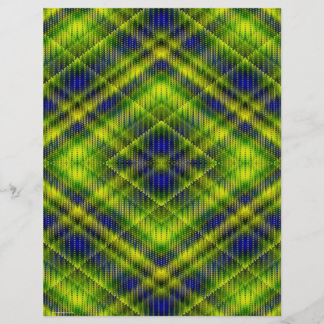 Green Argyle Bulk Scrapbook Paper Pages Flyer (Hinten)