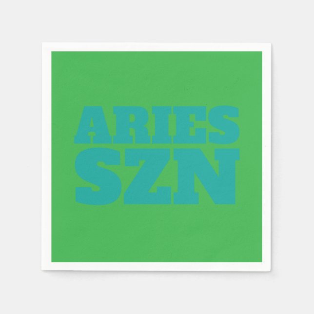 Green Aries SZN Cool Serviette (Vorderseite)
