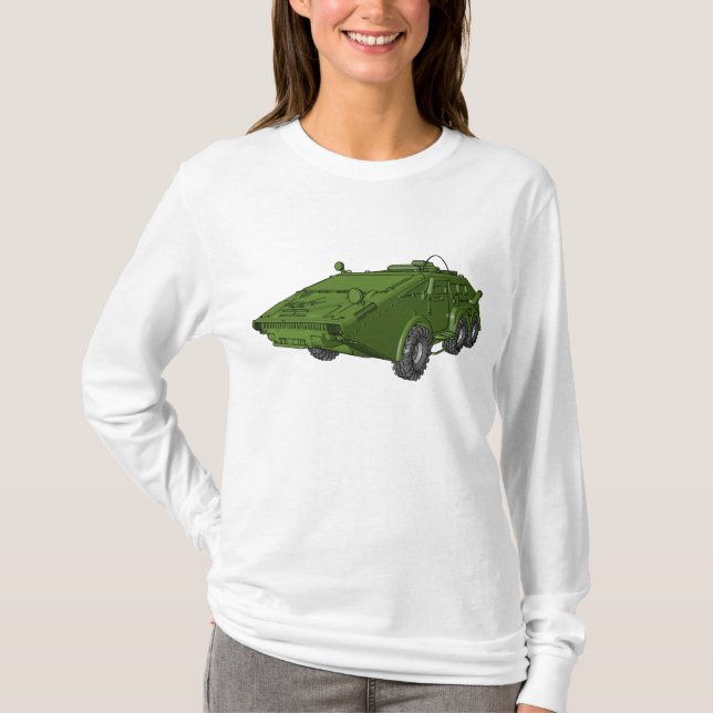 Green Armoured Military Vehicle T-Shirt (Vorderseite)