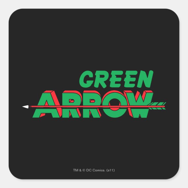 Green Arrow-Logo 2 Quadratischer Aufkleber (Vorderseite)
