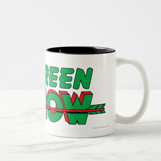 Green Arrow-Logo 2 Zweifarbige Tasse (Rechts)