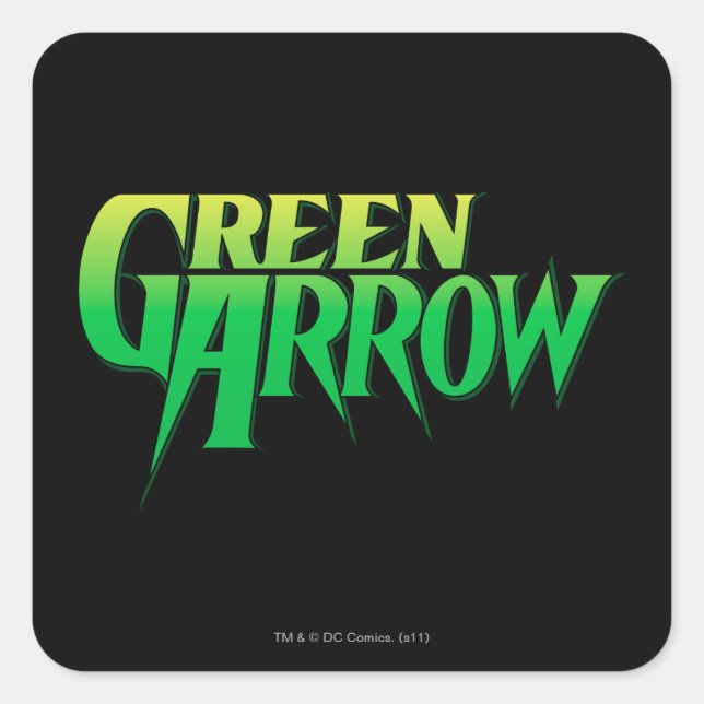 Green Arrow-Logo 3 Quadratischer Aufkleber (Vorderseite)