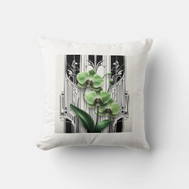 Green Art Deco-Blume Kissen