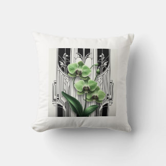 Green Art Deco-Blume Kissen